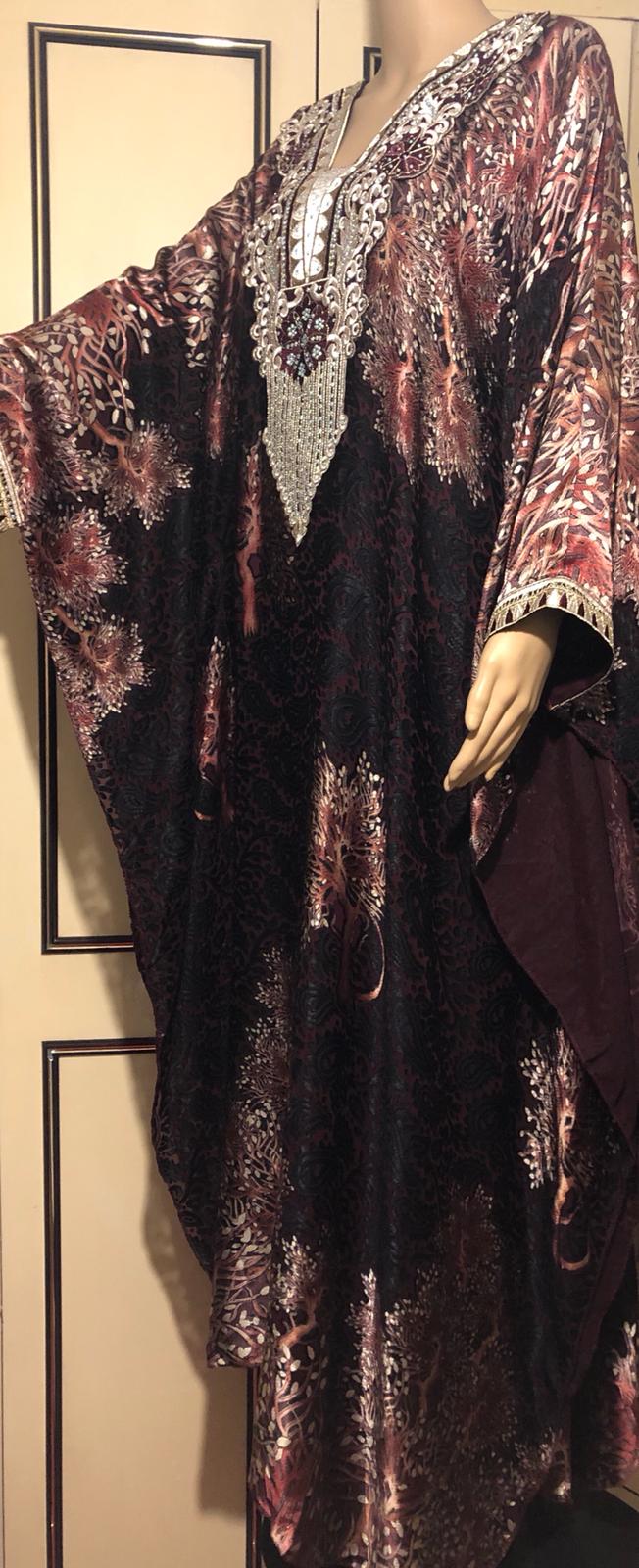 African Netted viscose Farasha kaftan.