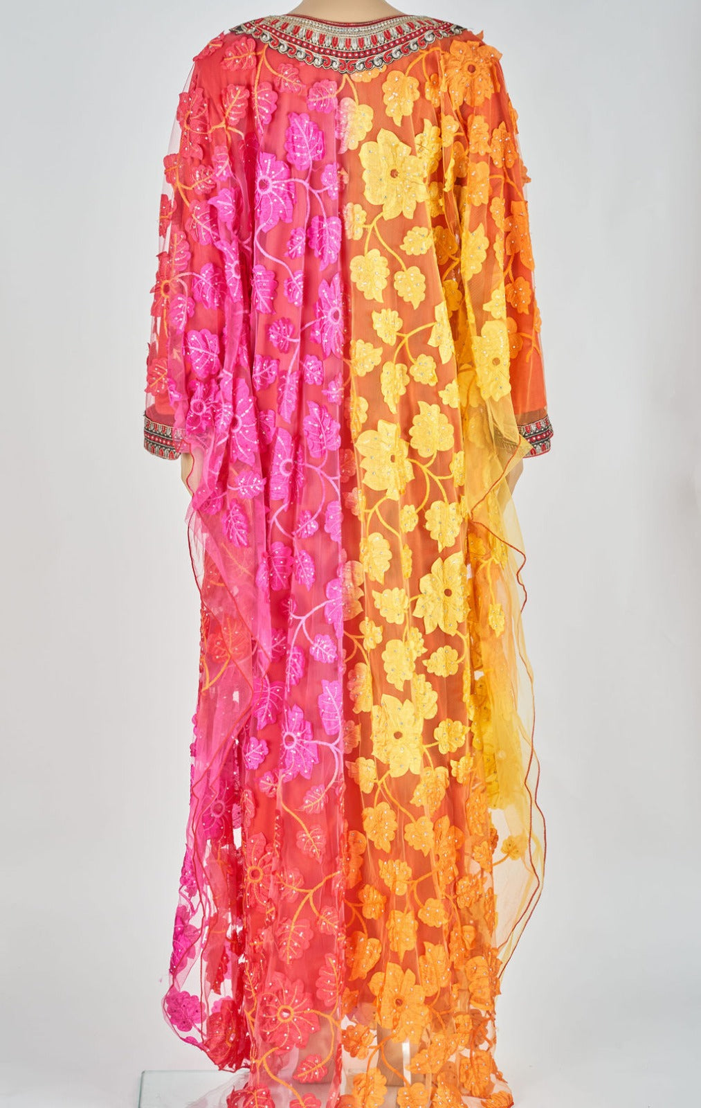 Netted Viscose and fully lined Jersey fabric Kaftan Jalabiyya