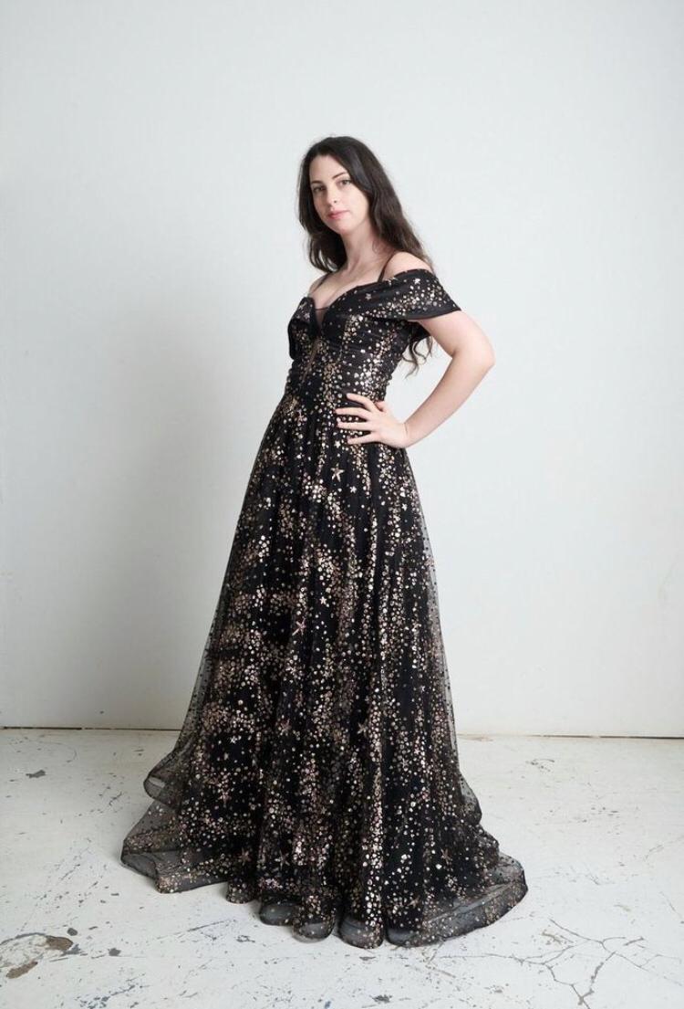 simple elegant evening dress Simple Long Black Vneck Elegant Evening Dress With Sleeves