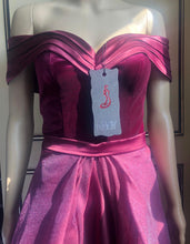 Load image into Gallery viewer, Brand new Wine  Red  Satin &amp; Velvet Fabric  Prom  Gown Evening  Dress  UK  Size 6, 8,10 ,12 ,14