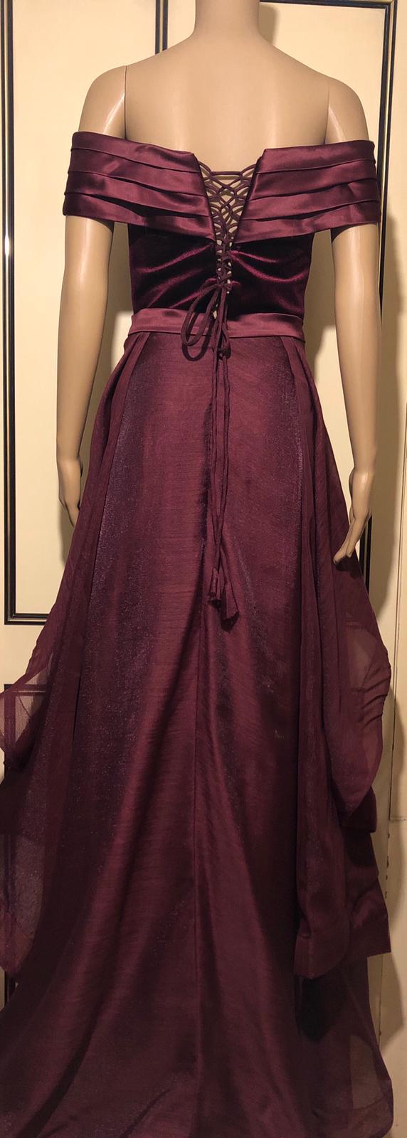 Brand new Wine  Red  Satin & Velvet Fabric  Prom  Gown Evening  Dress  UK  Size 6, 8,10 ,12 ,14