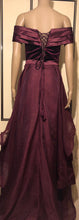 Load image into Gallery viewer, Brand new Wine  Red  Satin &amp; Velvet Fabric  Prom  Gown Evening  Dress  UK  Size 6, 8,10 ,12 ,14