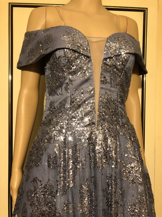 Brand  New Moonlight  Grey Sequin  Partywear  Evening Prom dress UK size 6, 8,10,12, 14, 16 and  18