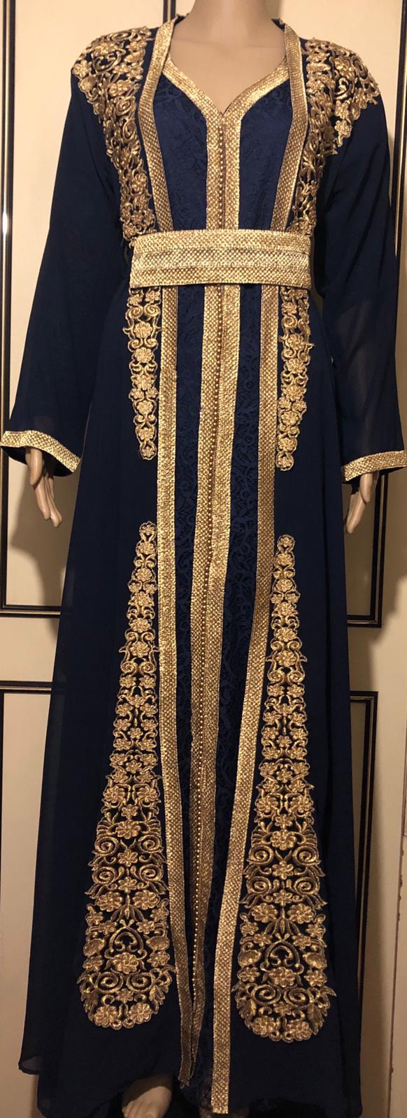 Brand new Chiffon Fabric Takchita in navy, black,white and Royal blue S, M, L, XL, XXL.