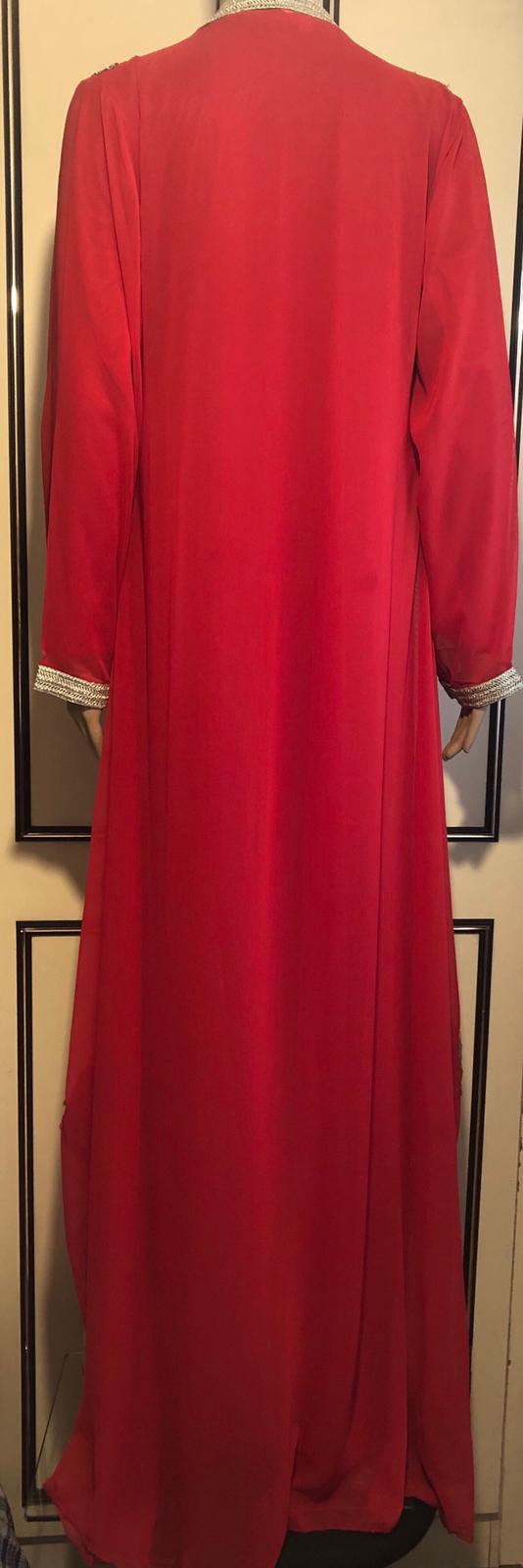 Brand new 2- piece chiffon fabric chilly red dress