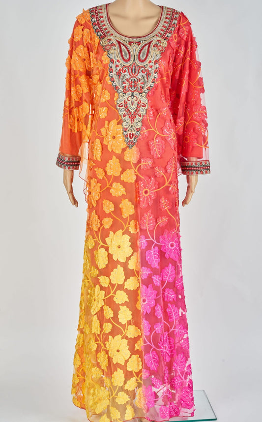 Netted   Viscose and fully lined Jersey fabric Kaftan Jalabiyya