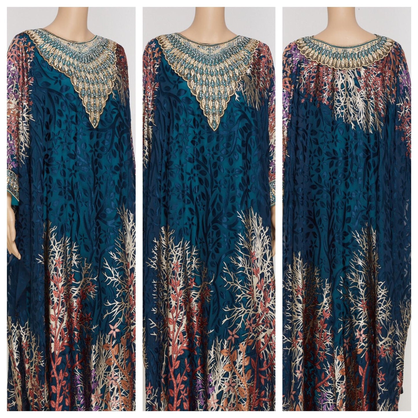 Netted Viscose and fully lined Jersey fabric Kaftan Farasha