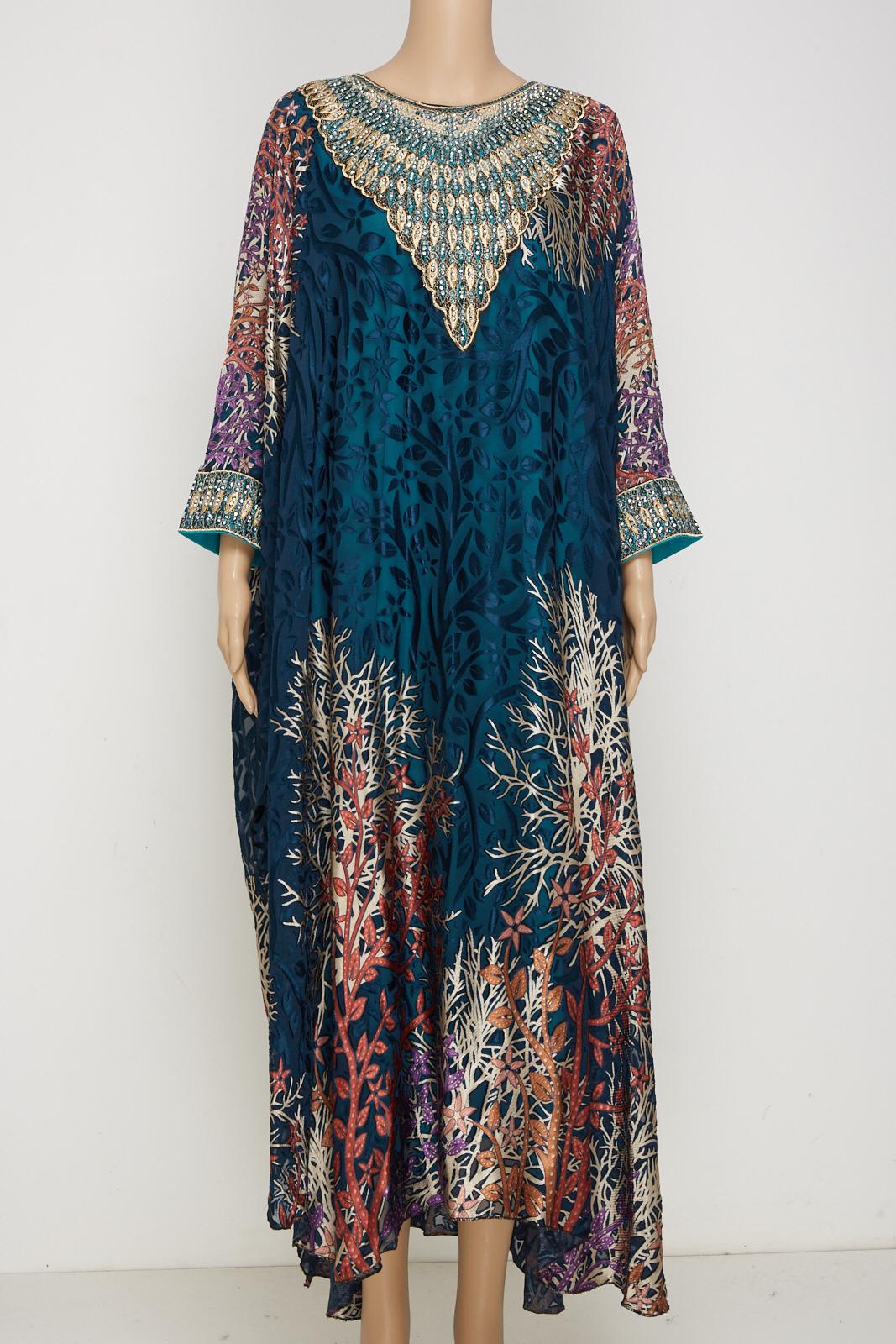 Netted Viscose and fully lined Jersey fabric Kaftan Farasha