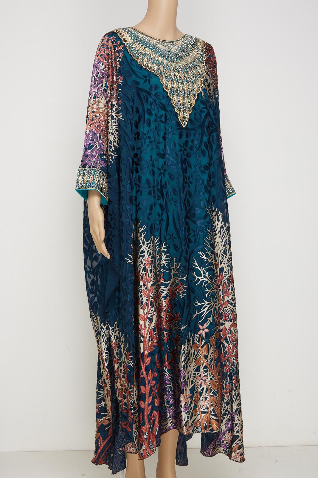 Netted Viscose and fully lined Jersey fabric Kaftan Farasha