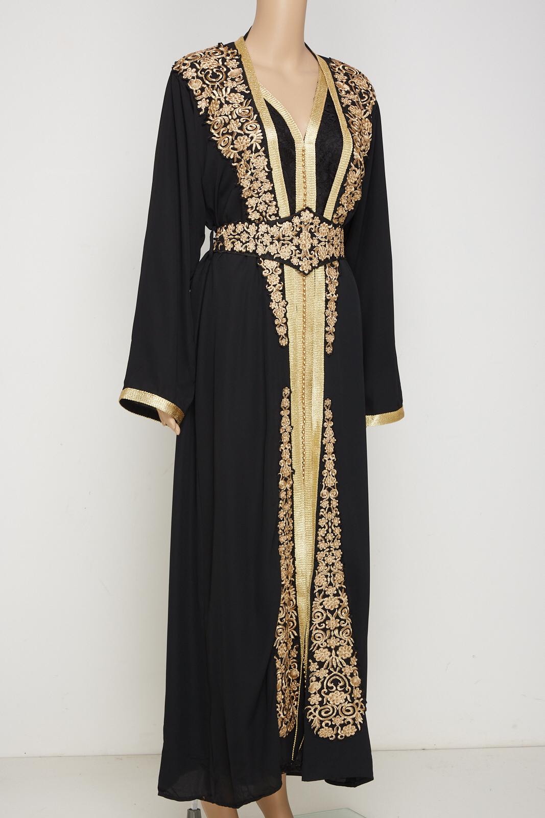 Black Moroccan Chiffon Fabric dress.