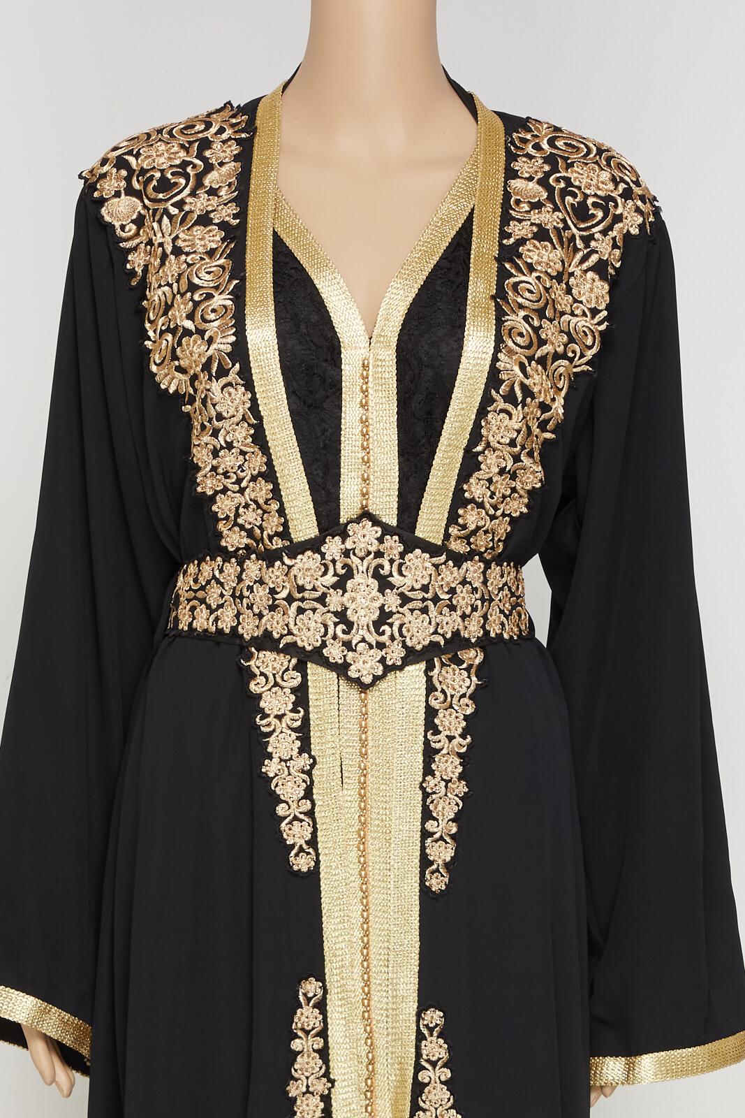 Black Moroccan Chiffon Fabric dress.