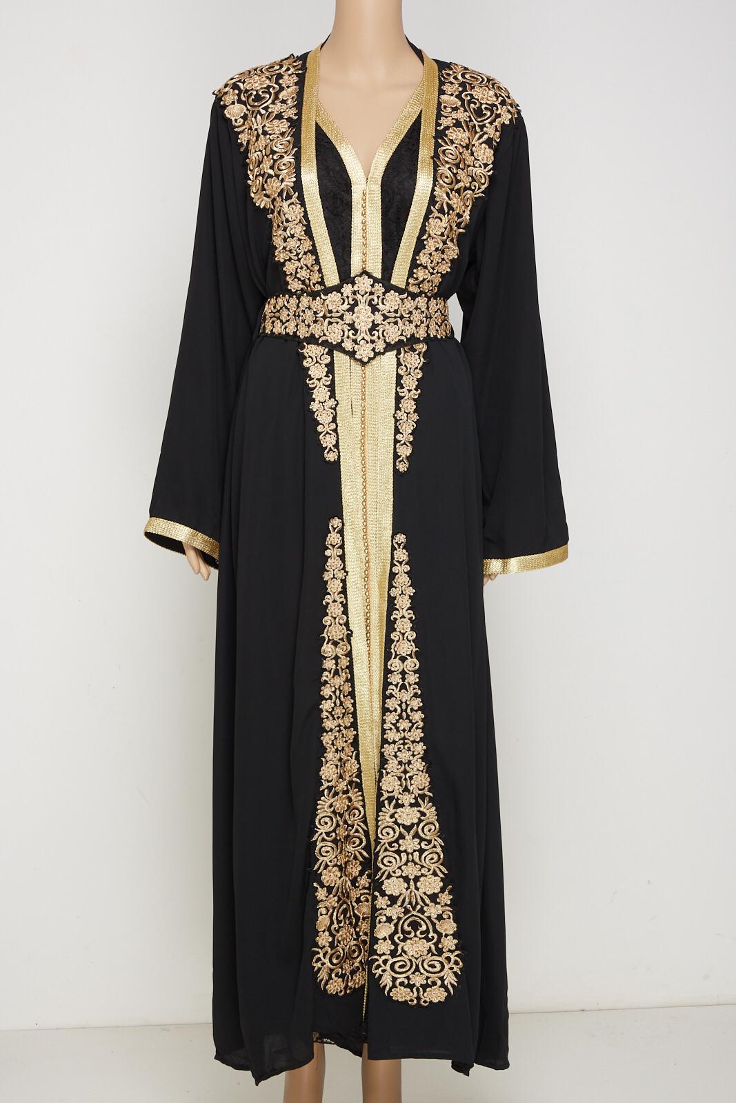 Black Moroccan Chiffon Fabric dress.