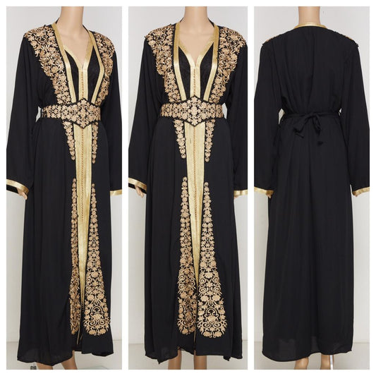 Black Moroccan Chiffon Fabric dress.