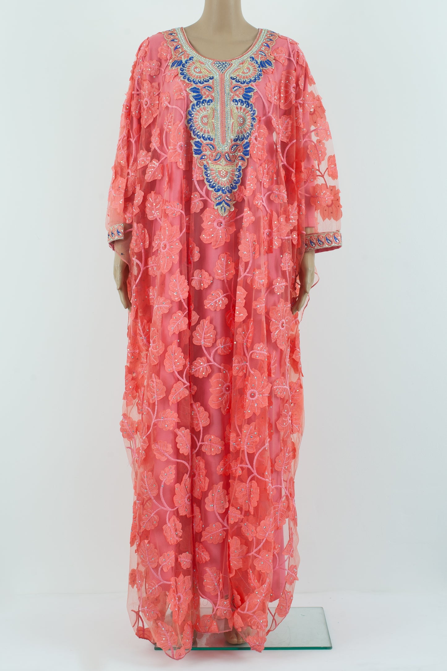 pink Classic embroidered Arabic Style Jalabiyah.