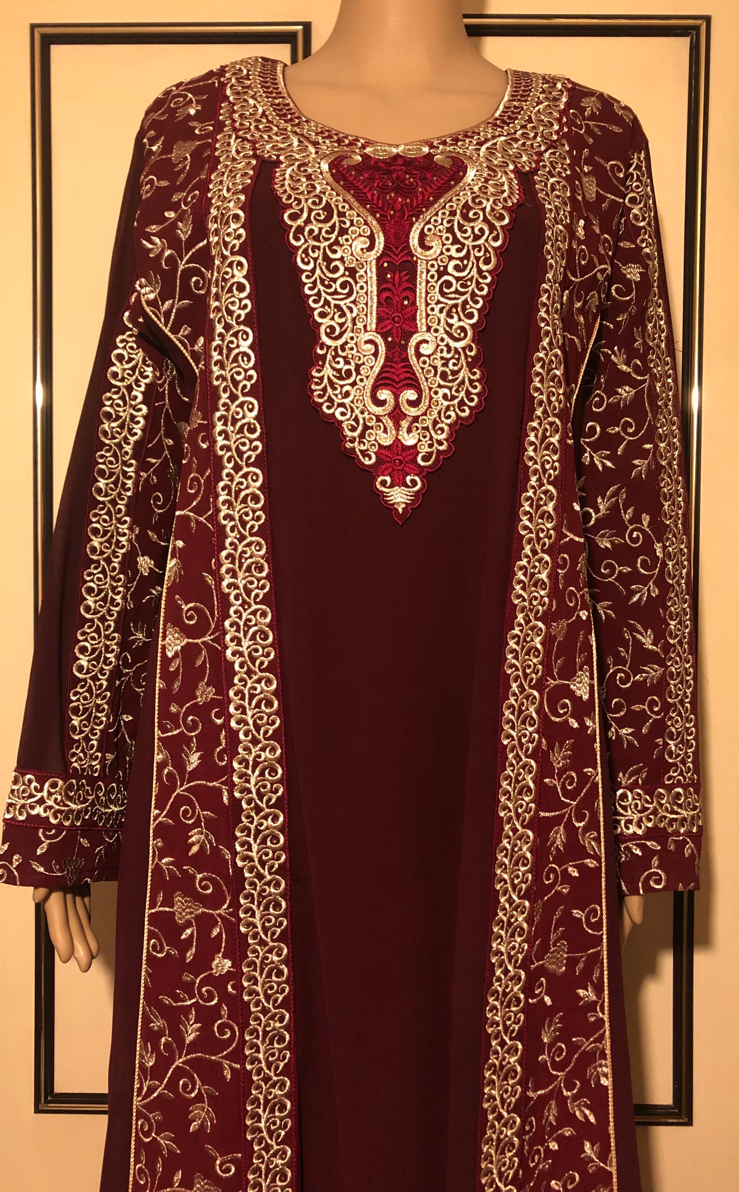 Wine Red Party wear Jalabiyya